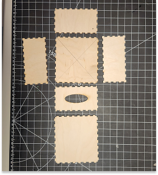 Lasercut boxes laid out