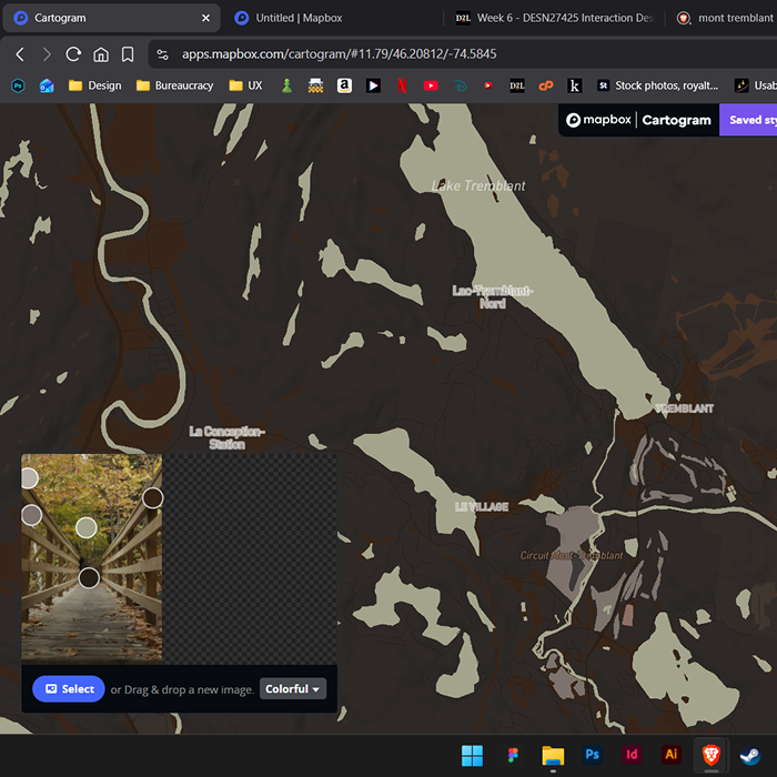 image shot in mont-tremblent with location on the map