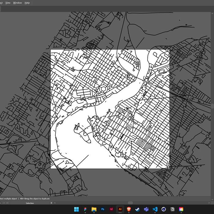 imported the roads in Windsor/ Detroit to convert into vector files